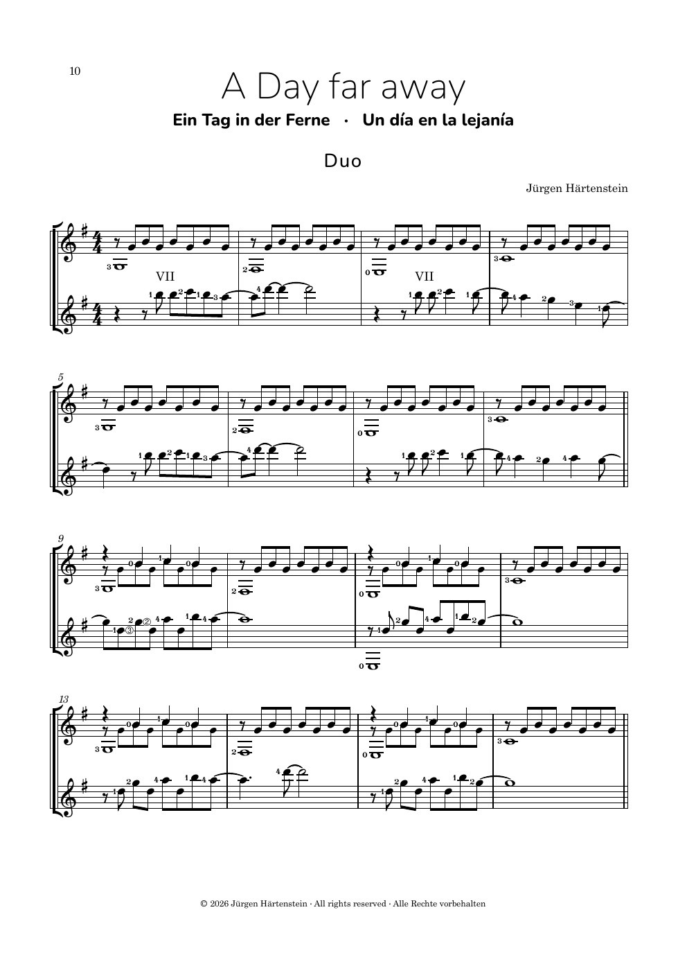 Beispiel einer Duofassung aus 12 Days with my Guitar