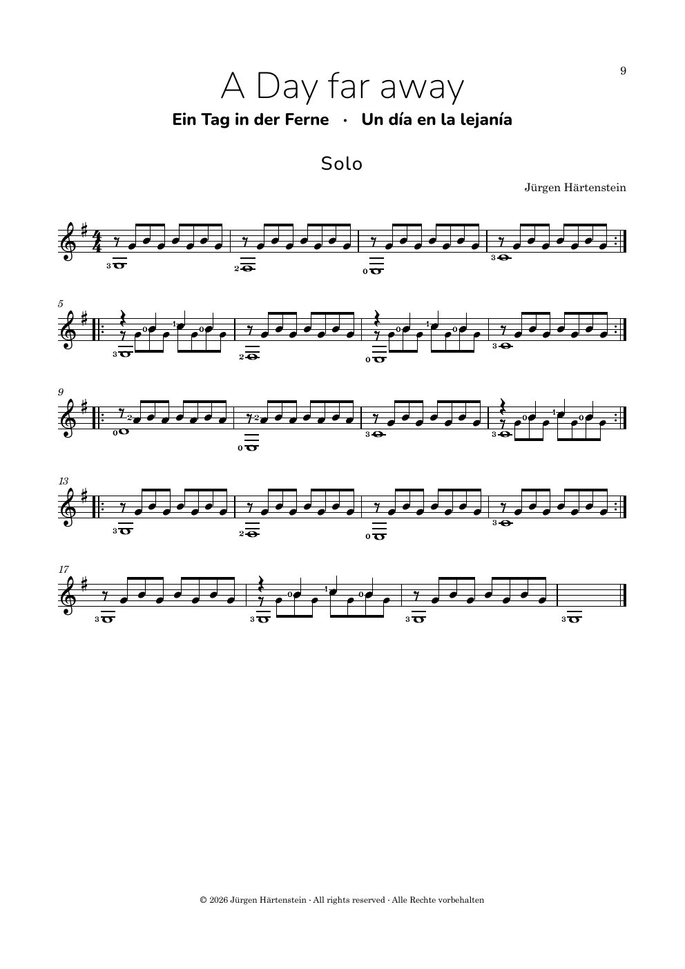 Beispiel einer Solofassung aus 12 Days with my Guitar